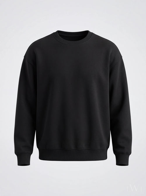 Erkek Bisiklet Yaka Şardonlu Sweatshirt - Pamuk Karışımlı Esnek Rahat Kesim