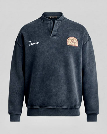 Yıkamalı Şardonlu Sweatshirt Siyah