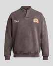 Yıkamalı Şardonlu Sweatshirt Kahverengi