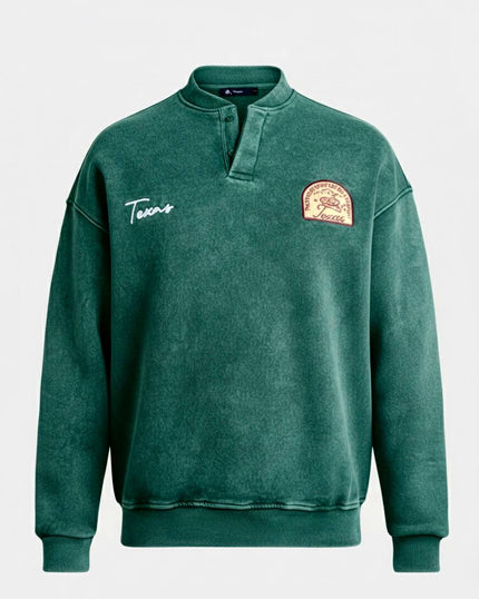 Yıkamalı Şardonlu Sweatshirt Yeşil