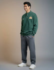 Yıkamalı Şardonlu Sweatshirt Yeşil