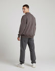 Yıkamalı Şardonlu Sweatshirt Kahverengi