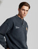Yıkamalı Şardonlu Sweatshirt Siyah