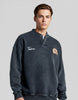 Yıkamalı Şardonlu Sweatshirt Siyah