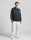 Yıkamalı Şardonlu Sweatshirt Siyah