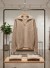 Pinterest Tarzı Bej V Yaka Polo Yaka Saç Örgü Oversize Triko Kazak