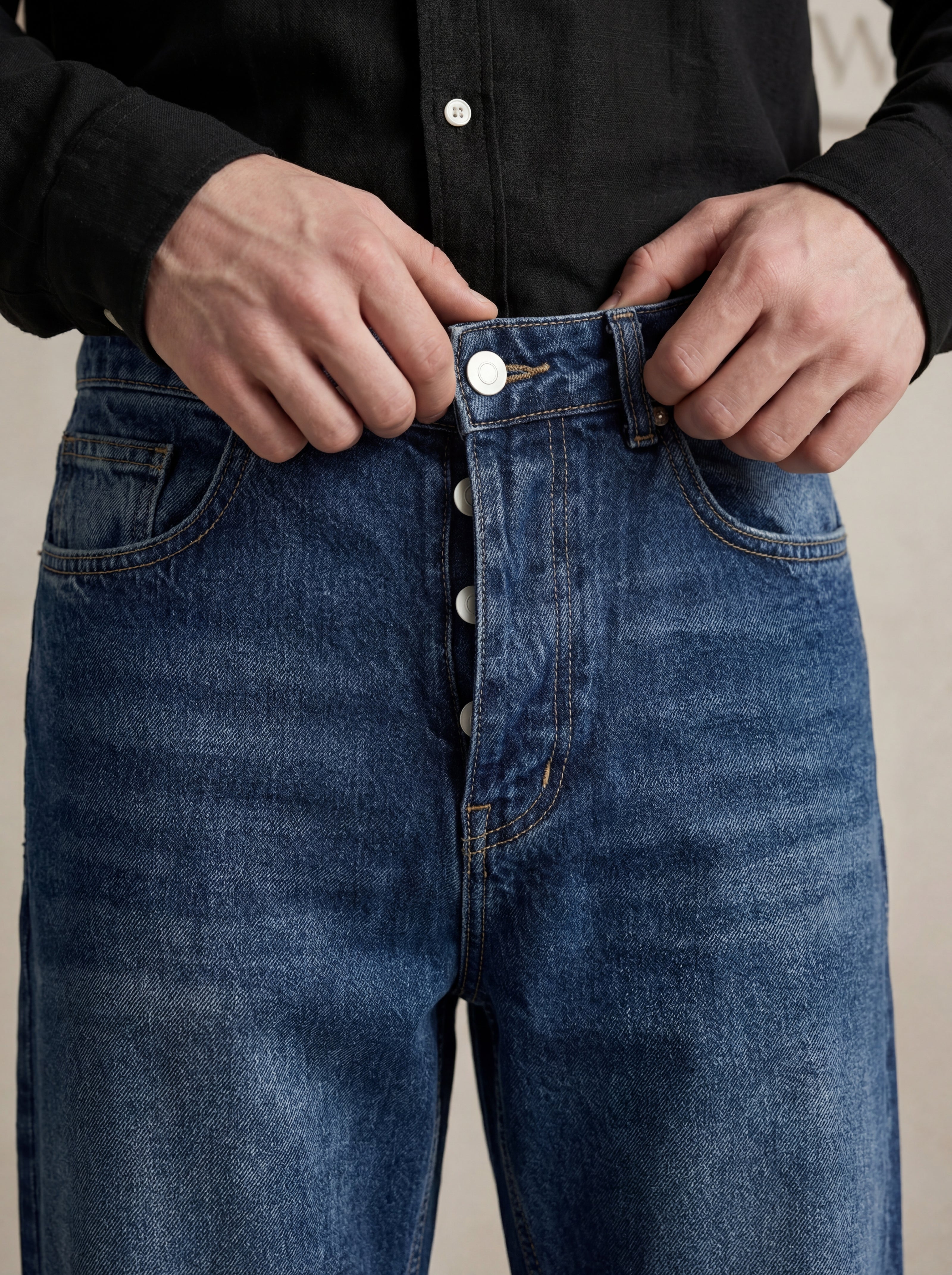 Baggy Model Regular Fit Jean Trousers