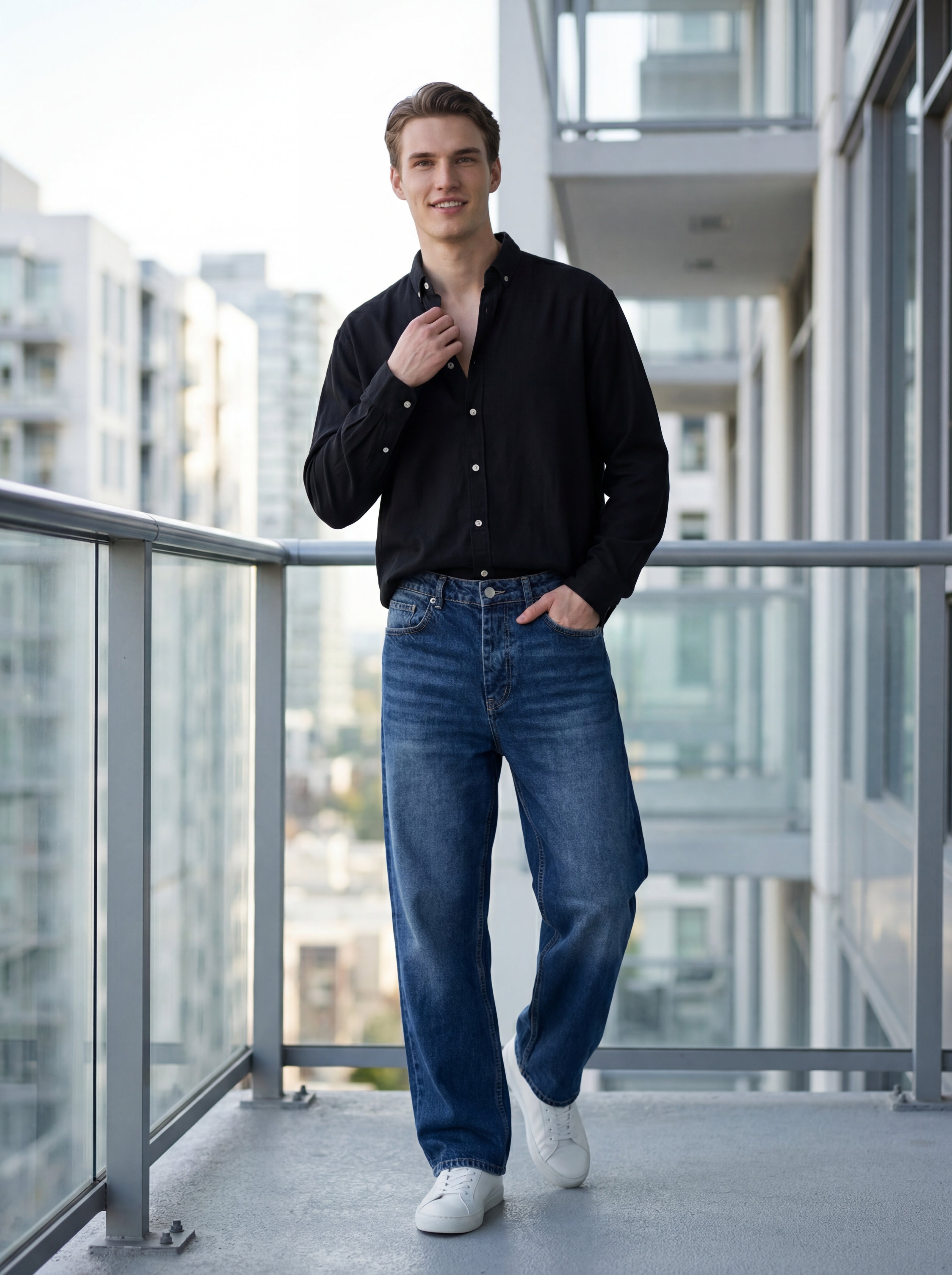 Baggy Model Regular Fit Jean Trousers