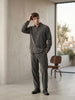 OVERSIZE EFEKTLİ KADİFE GÖMLEK ANTRASİT