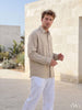 Erkek Doğal Keten Dokulu Pamuklu Gömlek | Oversize Rahat Kalıp