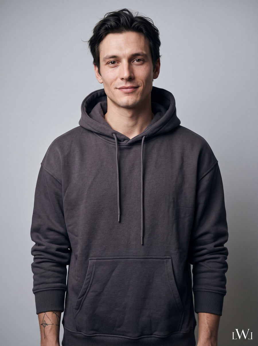 Erkek İçi Şardonlu Kışlık Hoodie | Sıcak Tutan Kanguru Cepli Sweatshirt