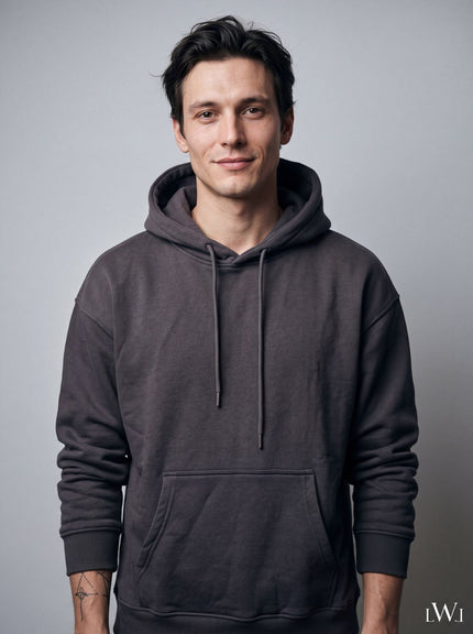 Erkek İçi Şardonlu Kışlık Hoodie | Sıcak Tutan Kanguru Cepli Sweatshirt