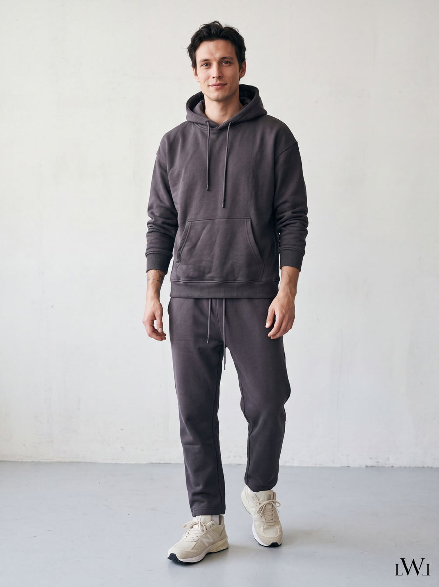 Erkek İçi Şardonlu Kışlık Hoodie | Sıcak Tutan Kanguru Cepli Sweatshirt