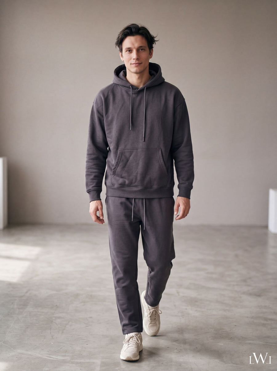 Erkek İçi Şardonlu Kışlık Hoodie | Sıcak Tutan Kanguru Cepli Sweatshirt