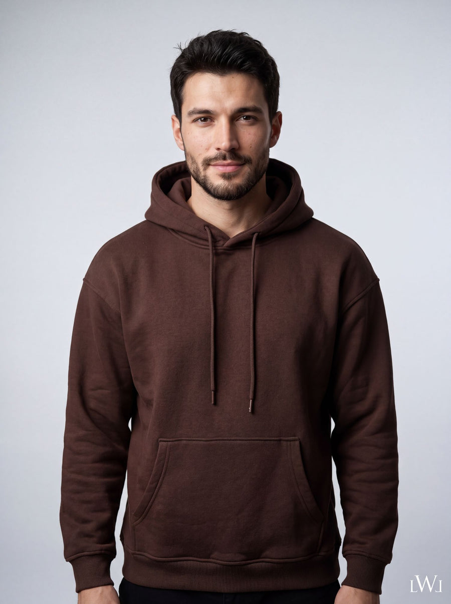 Erkek İçi Şardonlu Kışlık Hoodie | Sıcak Tutan Kanguru Cepli Sweatshirt