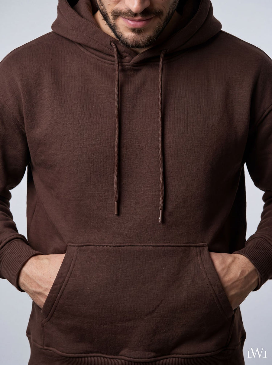 Erkek İçi Şardonlu Kışlık Hoodie | Sıcak Tutan Kanguru Cepli Sweatshirt