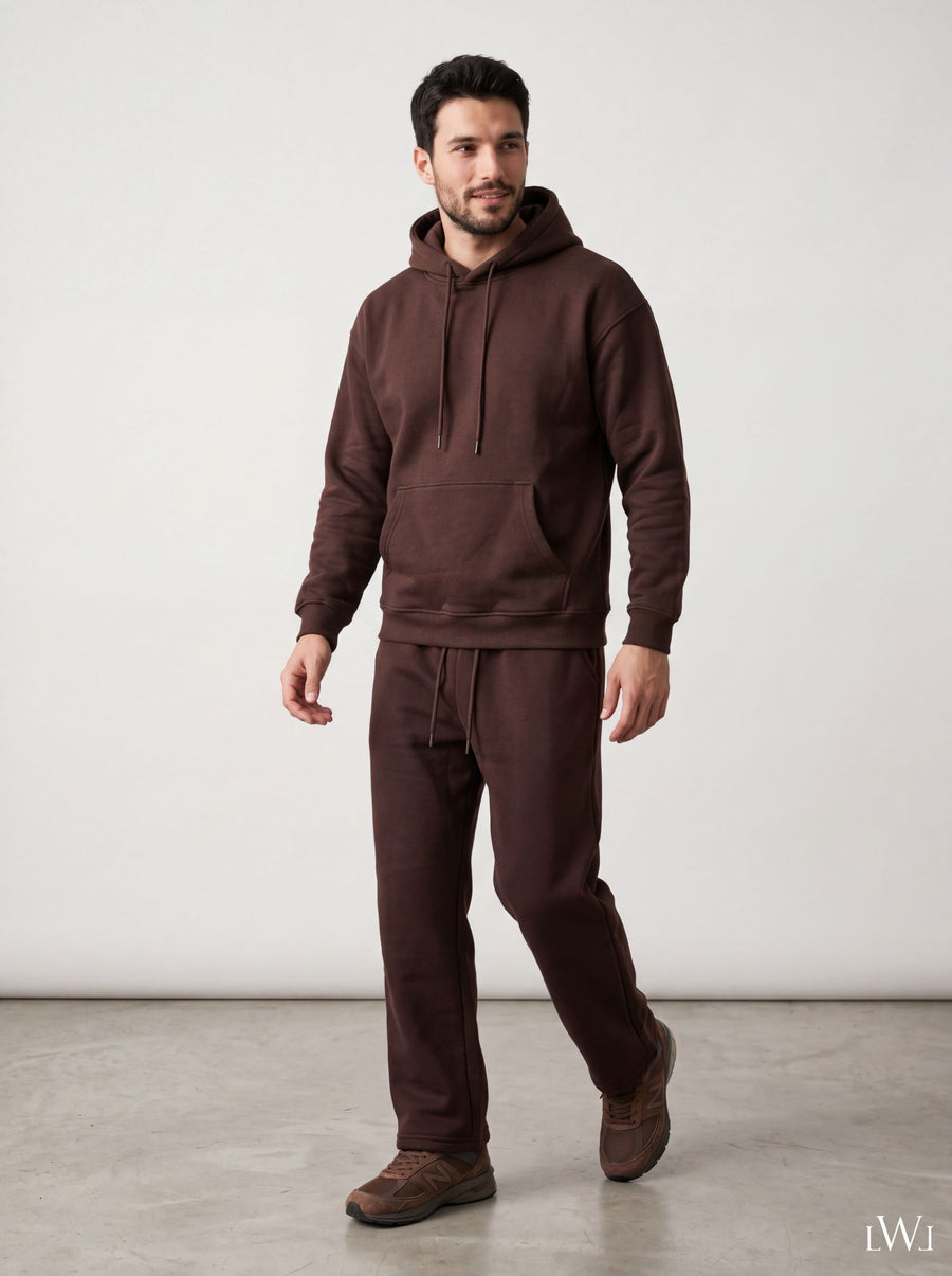 Erkek İçi Şardonlu Kışlık Hoodie | Sıcak Tutan Kanguru Cepli Sweatshirt