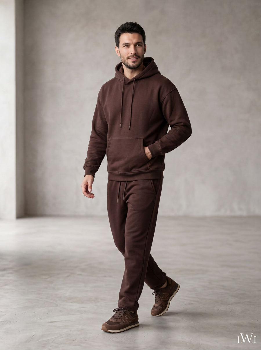 Erkek İçi Şardonlu Kışlık Hoodie | Sıcak Tutan Kanguru Cepli Sweatshirt