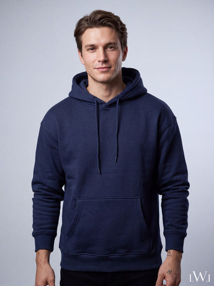 Erkek İçi Şardonlu Kışlık Hoodie | Sıcak Tutan Kanguru Cepli Sweatshirt