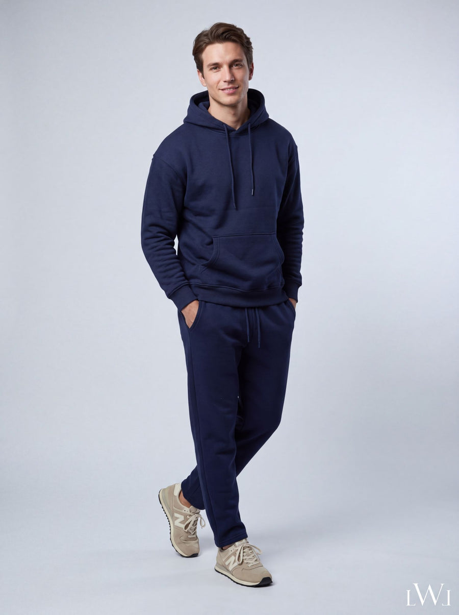 Erkek İçi Şardonlu Kışlık Hoodie | Sıcak Tutan Kanguru Cepli Sweatshirt