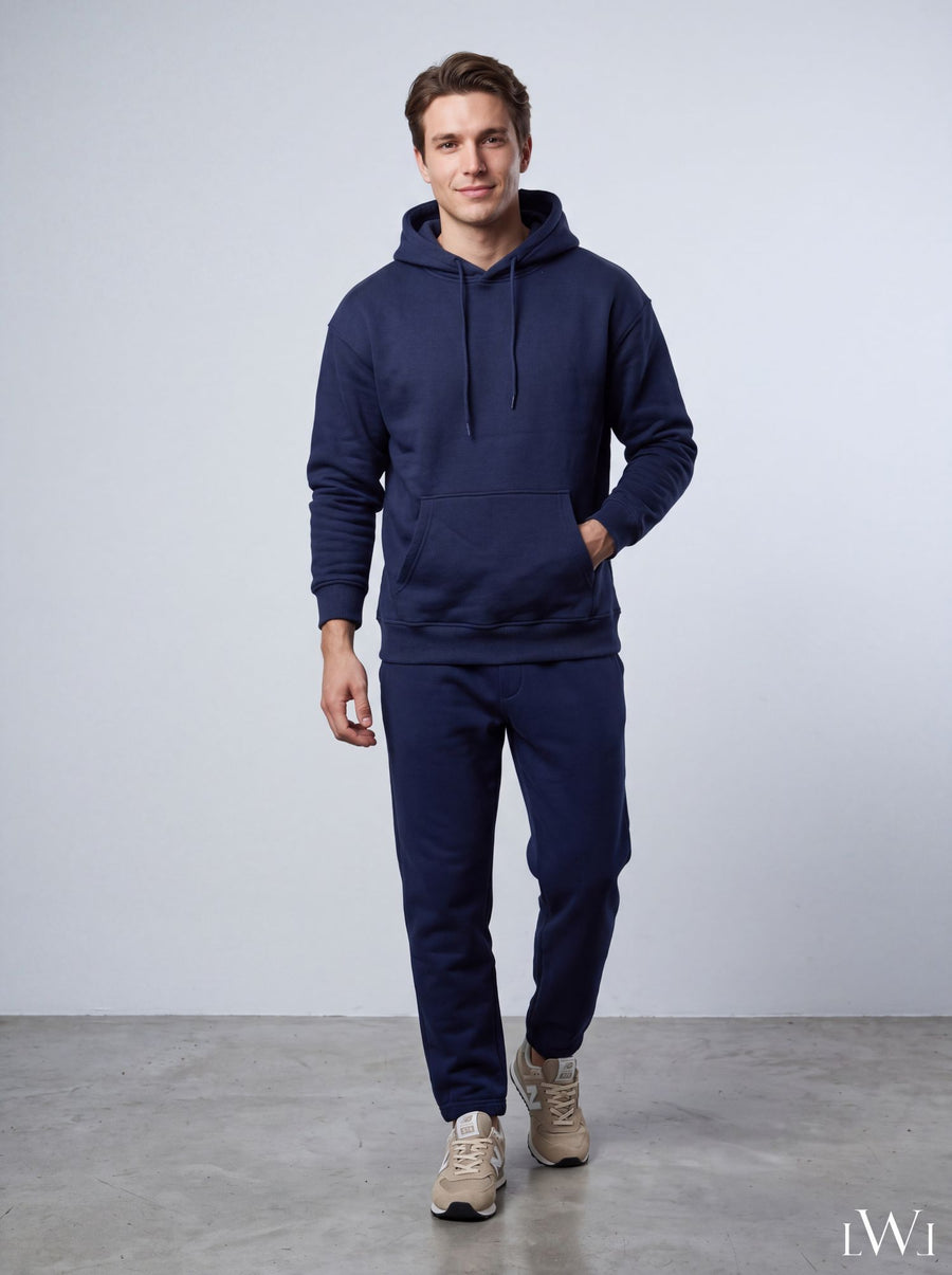 Erkek İçi Şardonlu Kışlık Hoodie | Sıcak Tutan Kanguru Cepli Sweatshirt