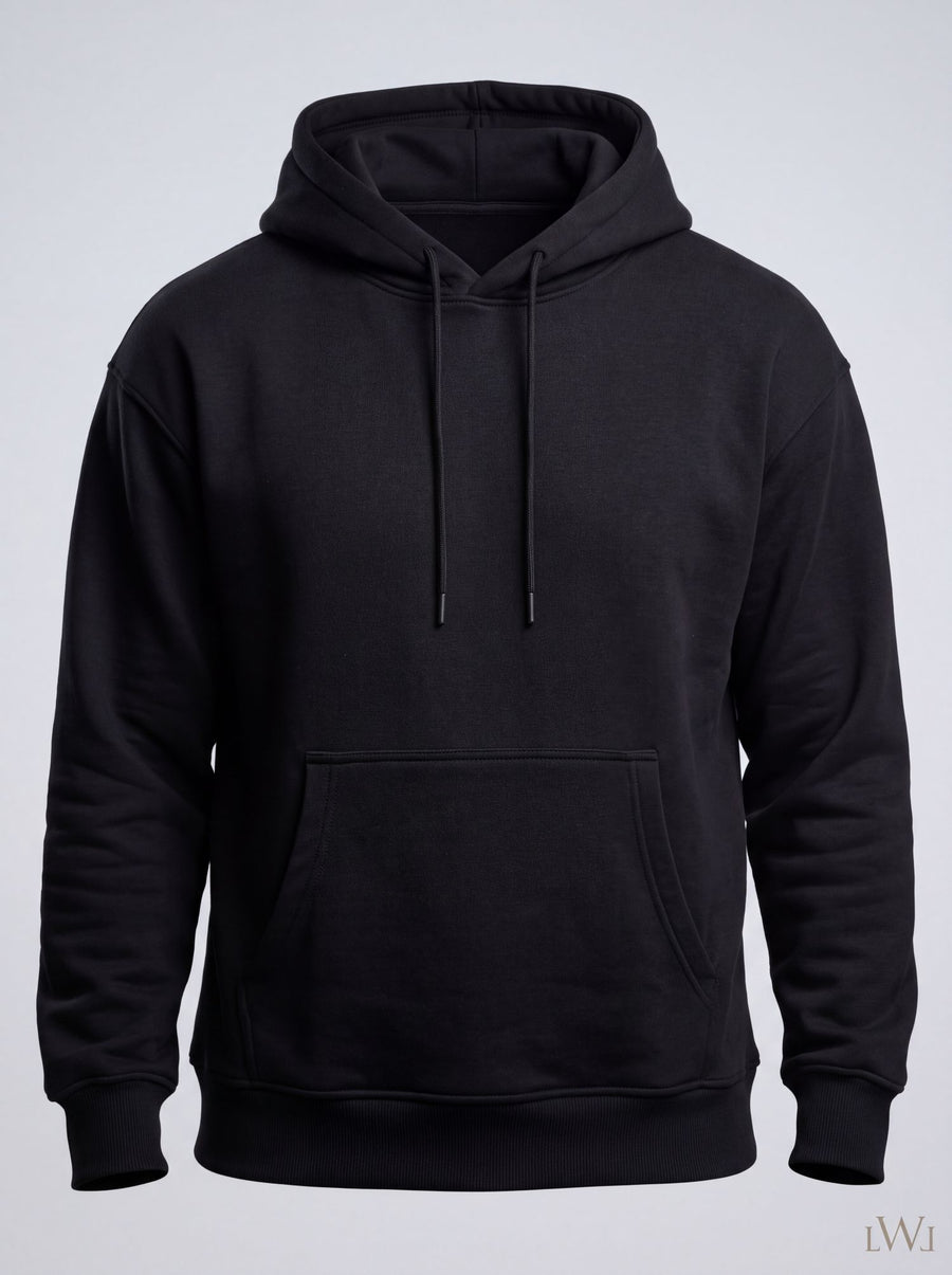 Erkek İçi Şardonlu Kışlık Hoodie | Sıcak Tutan Kanguru Cepli Sweatshirt