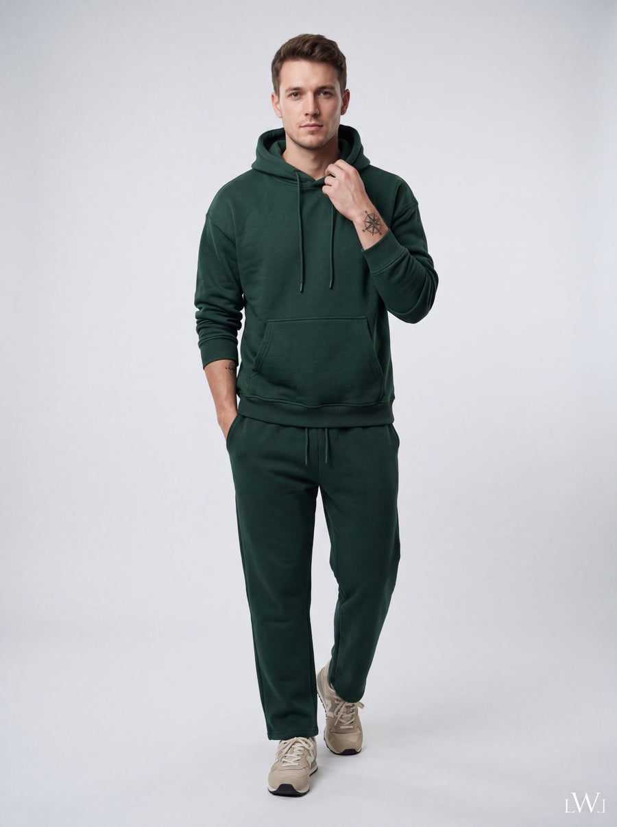 Erkek İçi Şardonlu Kışlık Hoodie Eşofman Takımı | Rahat Kesim
