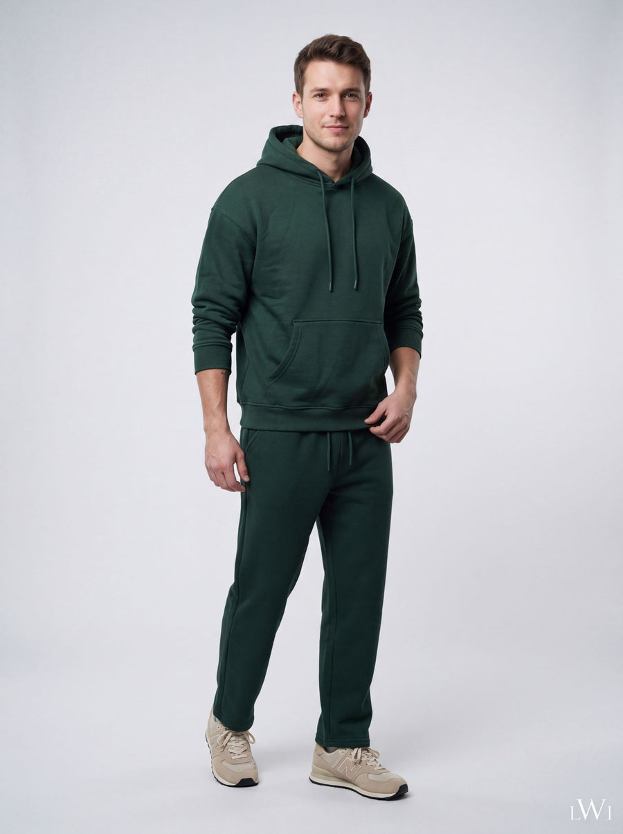 Erkek İçi Şardonlu Kışlık Hoodie | Sıcak Tutan Kanguru Cepli Sweatshirt