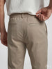 Erkek Bej Beli Lastikli Rahat Kesim Premium Chino Pantolon