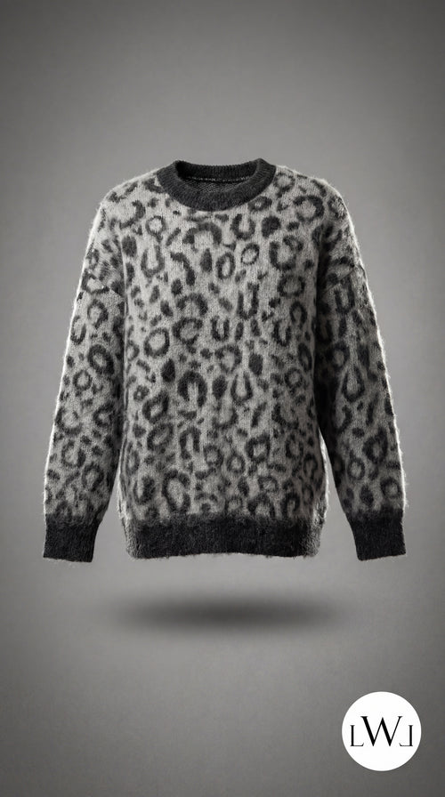 Leopar Desenli Oversize Kazak