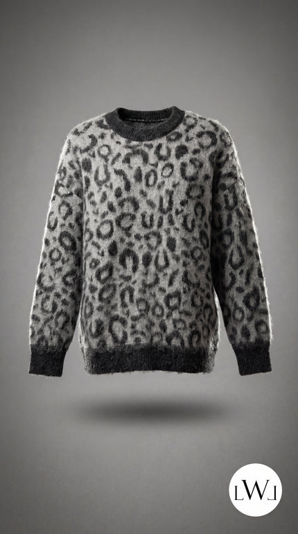 Leopar Desenli Oversize Kazak