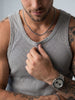 Yıkamalı Eskitmeli Tank Top Kaşkorse Atlet - Gri