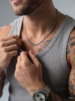 Yıkamalı Eskitmeli Tank Top Kaşkorse Atlet - Gri