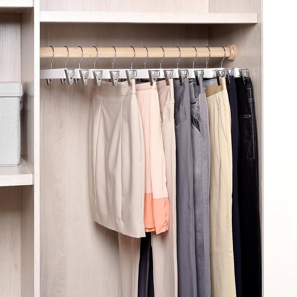 5 Adet Ahşap Pantolon & Etek Askısı