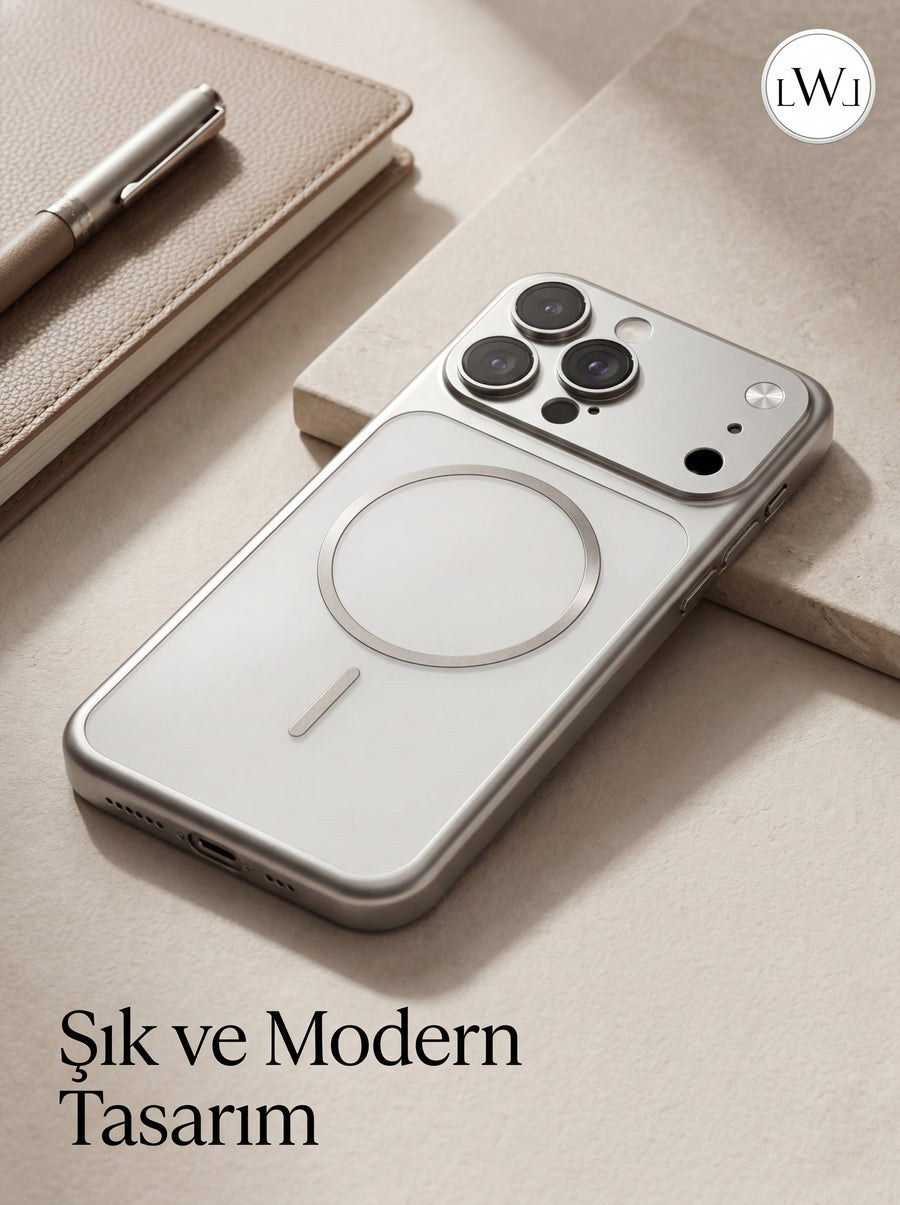 iPhone 13 Pro Max  Uyumlu 17 Pro Max Çevirici MagSafe Kamera Lens Korumalı Cep Telefonu Kılıfı
