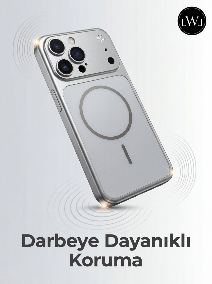 iPhone 15  Pro  Max Uyumlu 17 Pro Max Çevirici MagSafe Kamera Lens Korumalı Cep Telefonu Kılıfı