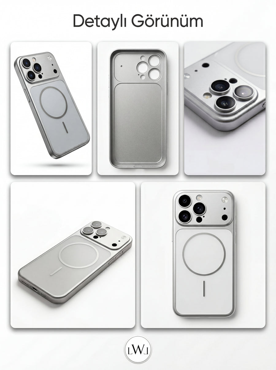 iPhone 15  Pro  Max Uyumlu 17 Pro Max Çevirici MagSafe Kamera Lens Korumalı Cep Telefonu Kılıfı