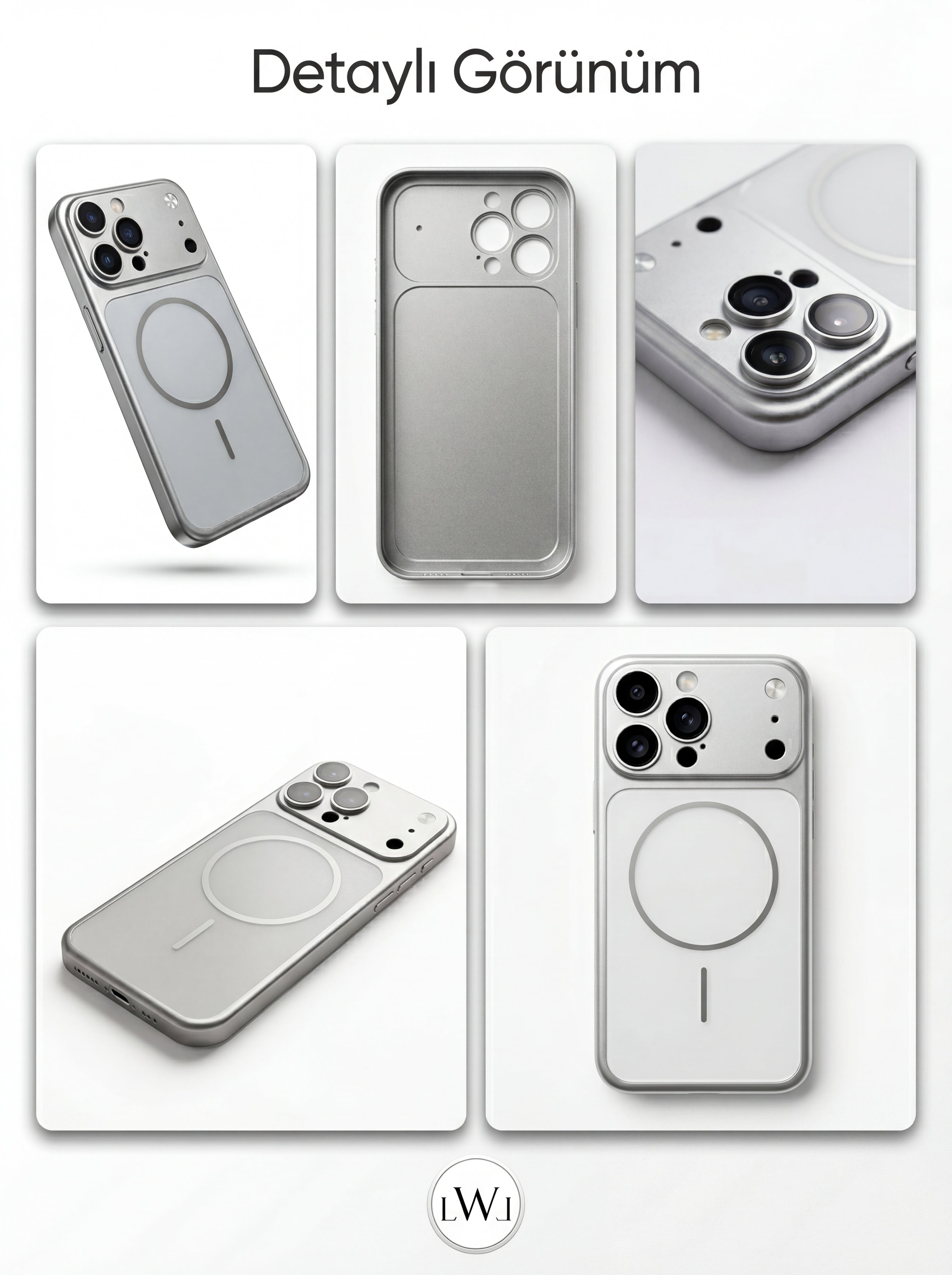 iPhone 13 Pro Max  Uyumlu 17 Pro Max Çevirici MagSafe Kamera Lens Korumalı Cep Telefonu Kılıfı