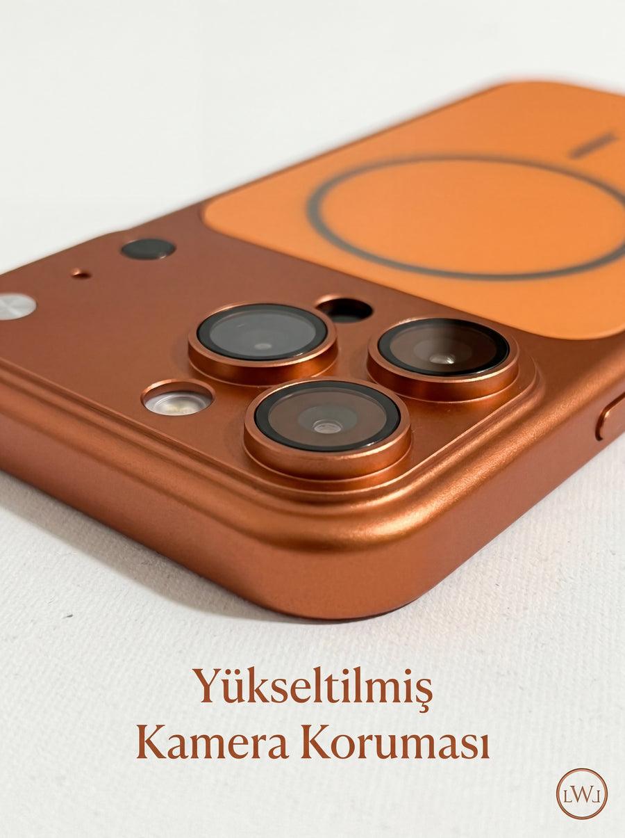 iPhone 13 Pro Max  Uyumlu 17 Pro Max Çevirici MagSafe Kamera Lens Korumalı Cep Telefonu Kılıfı