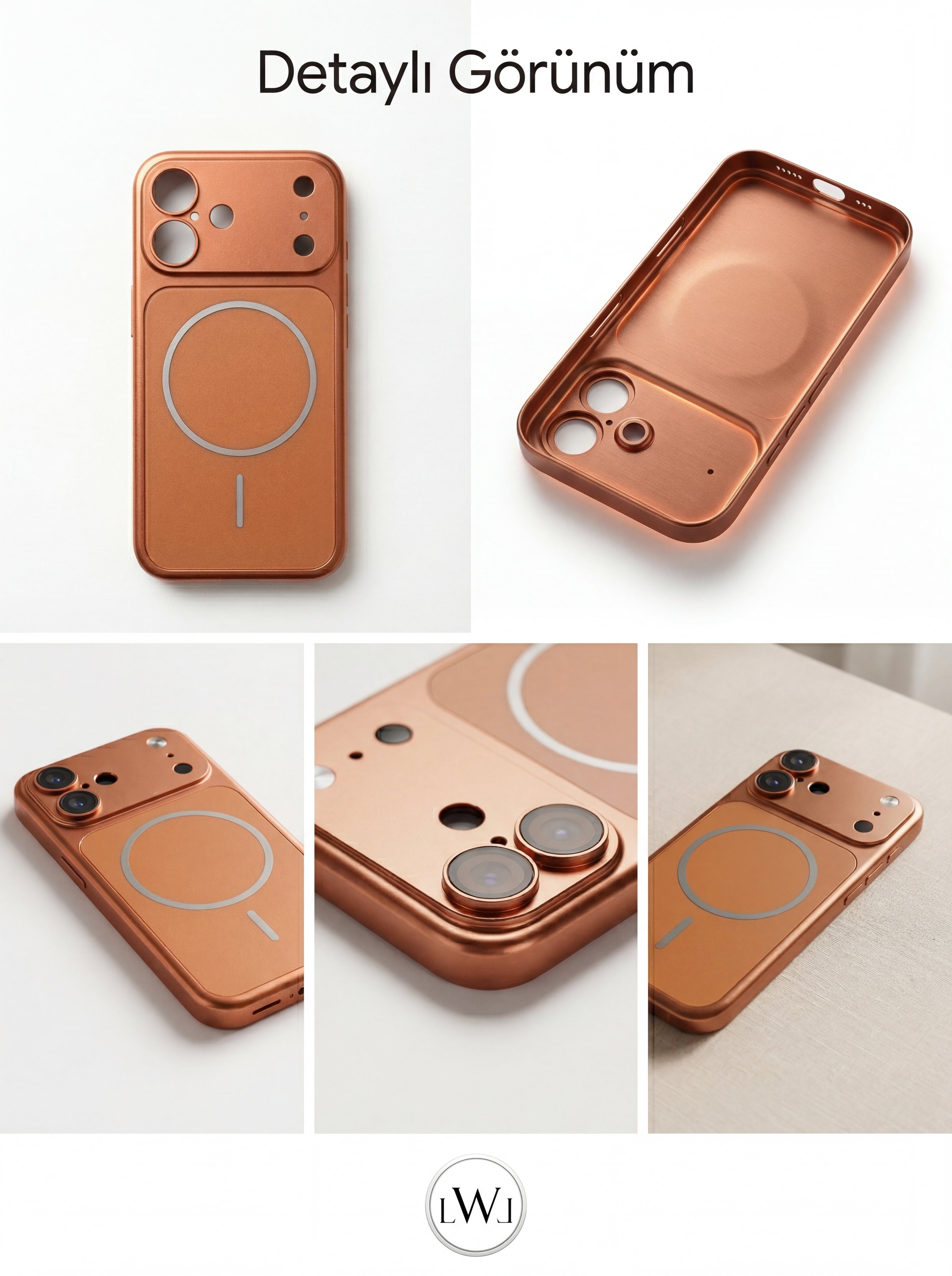 iPhone 16 ile Uyumlu iPhone 17 Çevirici MagSafe Kamera Lens Korumalı Cep Telefonu Kılıfı