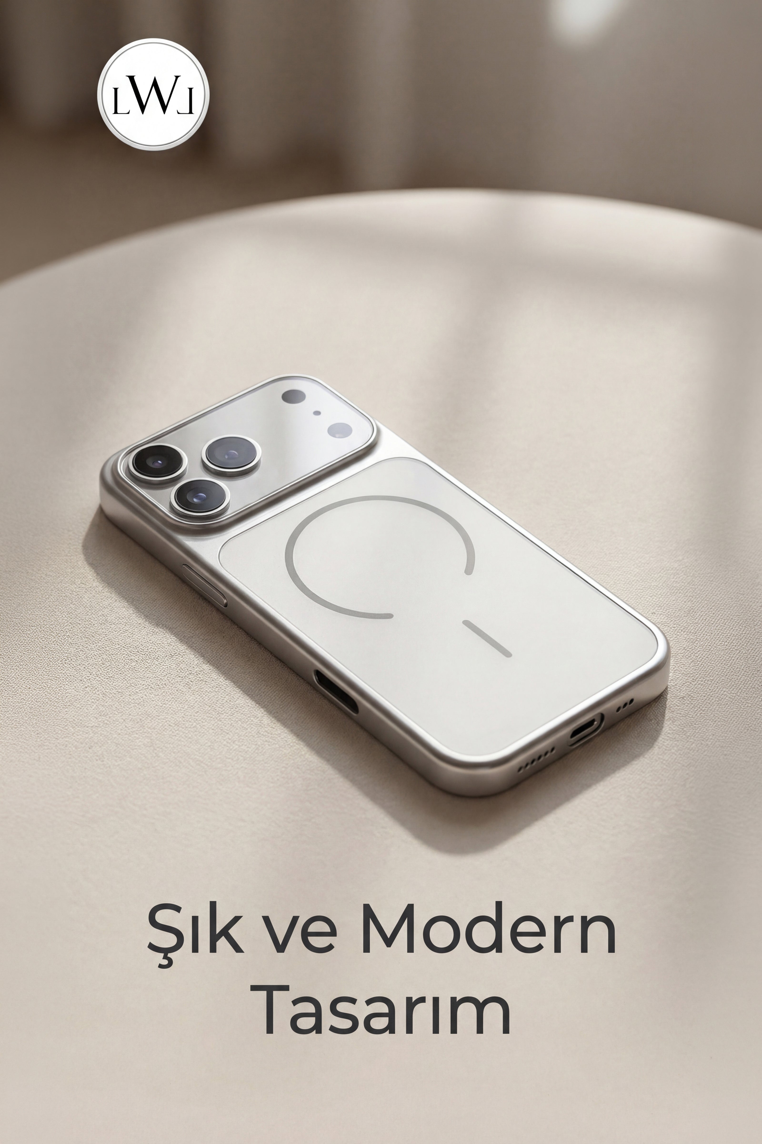 iPhone 17  Pro Max Uyumlu MagSafe Destekli Metalik Lüks Telefon Kılıfı
