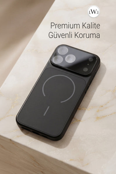 iPhone 17  Pro Max Uyumlu MagSafe Destekli Metalik Lüks Telefon Kılıfı