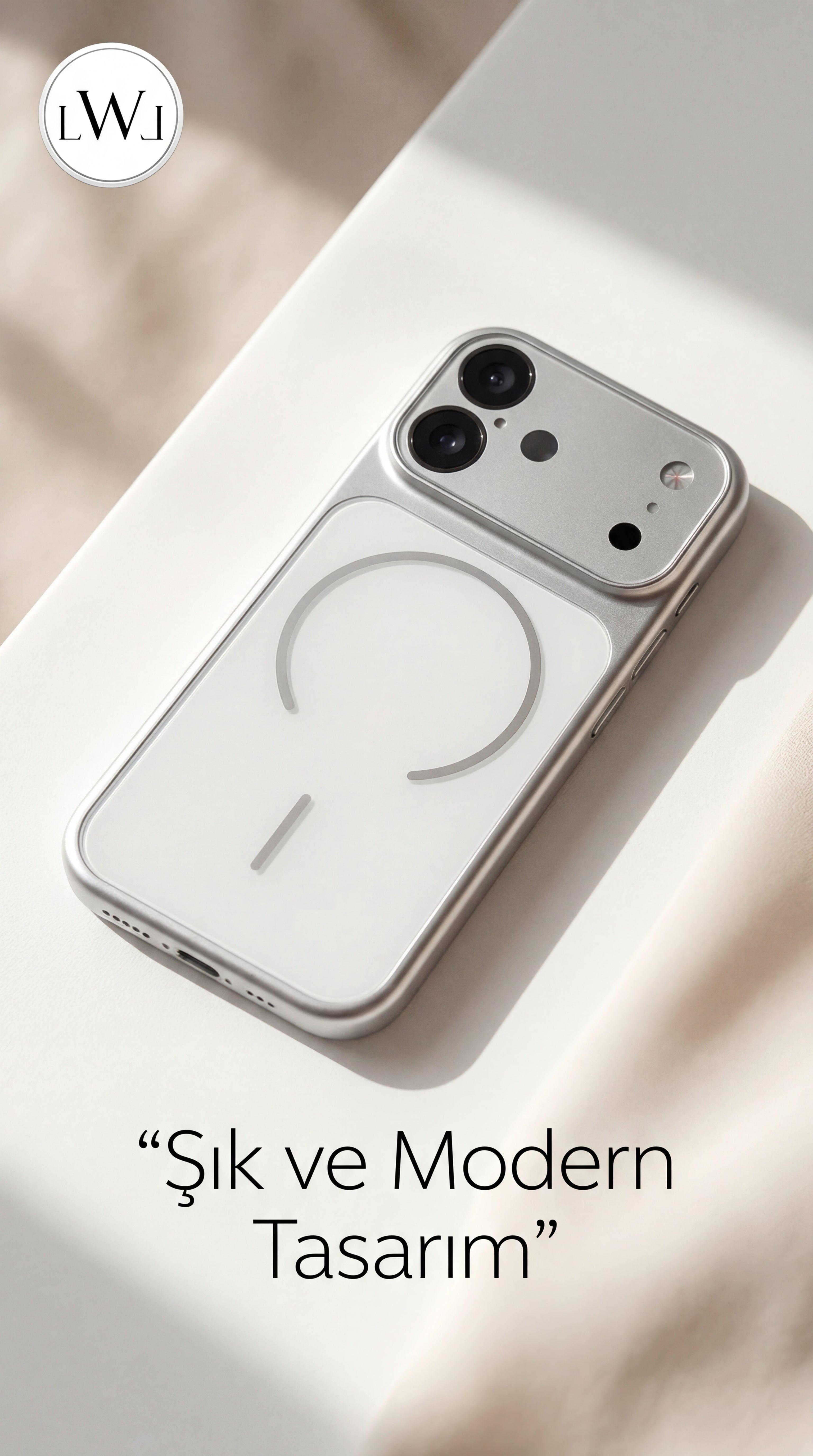iPhone 17 Uyumlu MagSafe Destekli Metalik  Lüks Telefon Kılıfı