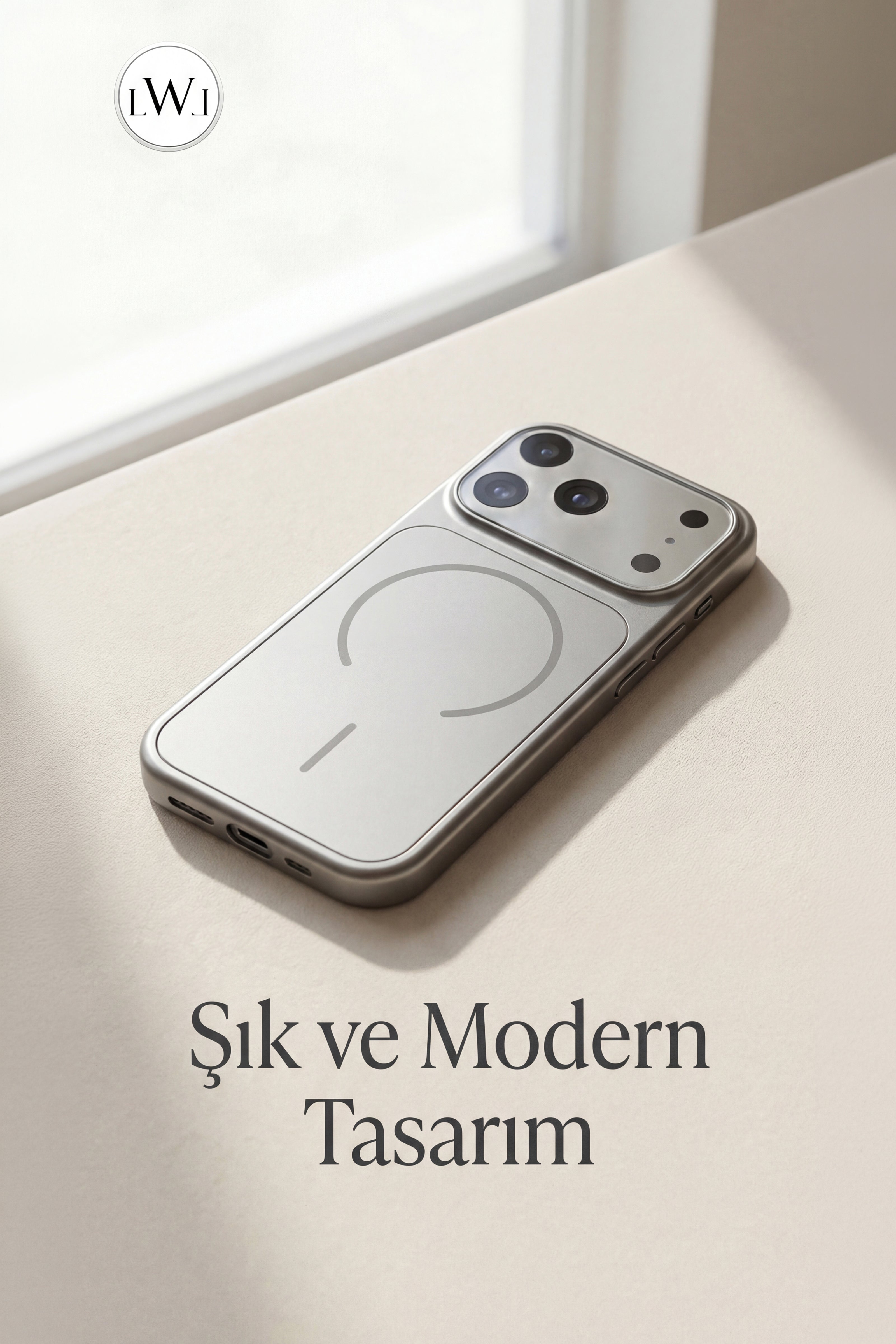 iPhone 17  Pro Uyumlu MagSafe Destekli Metalik Lüks Telefon Kılıfı