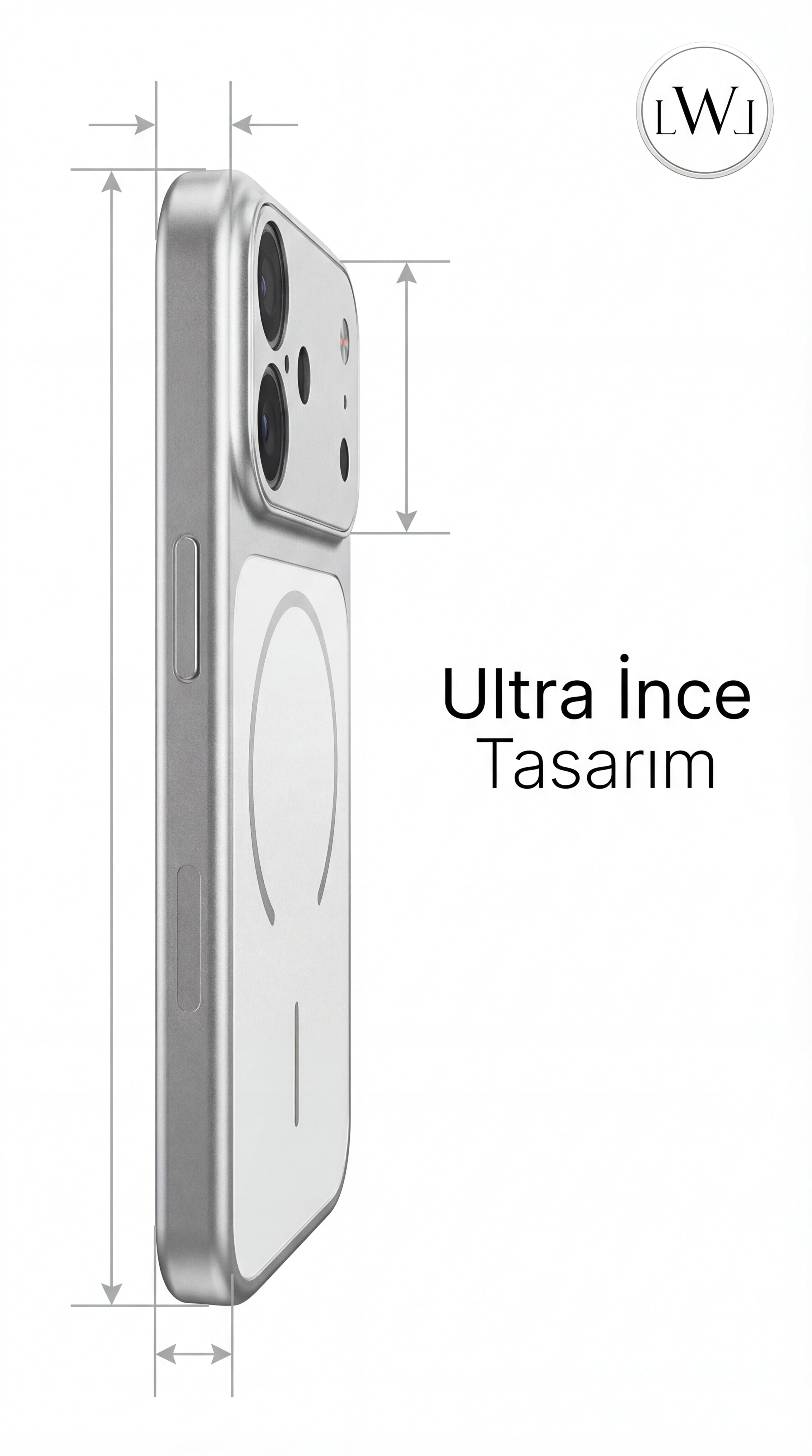 iPhone 17 Uyumlu MagSafe Destekli Metalik  Lüks Telefon Kılıfı