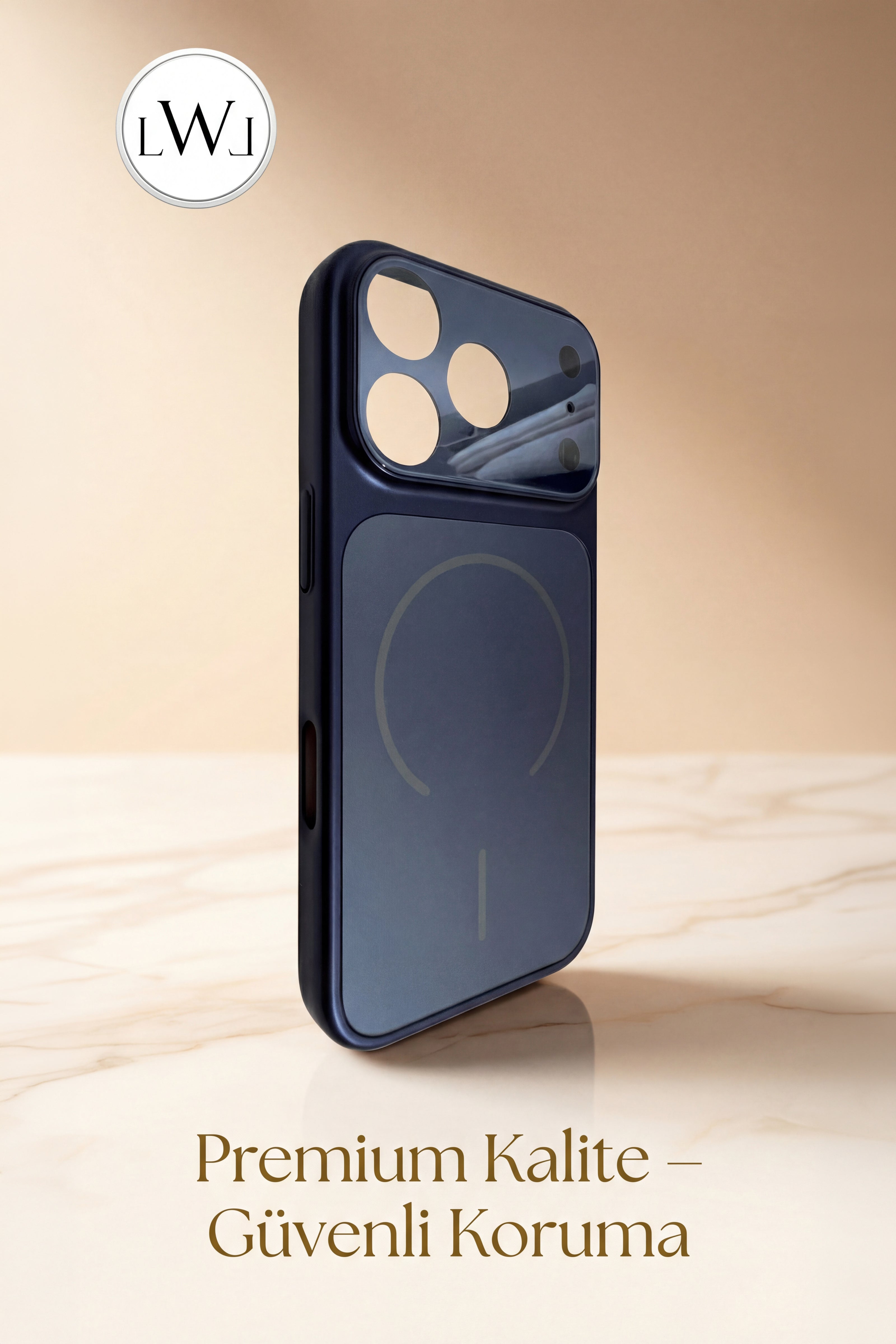 iPhone 17  Pro Uyumlu MagSafe Destekli Metalik Lüks Telefon Kılıfı