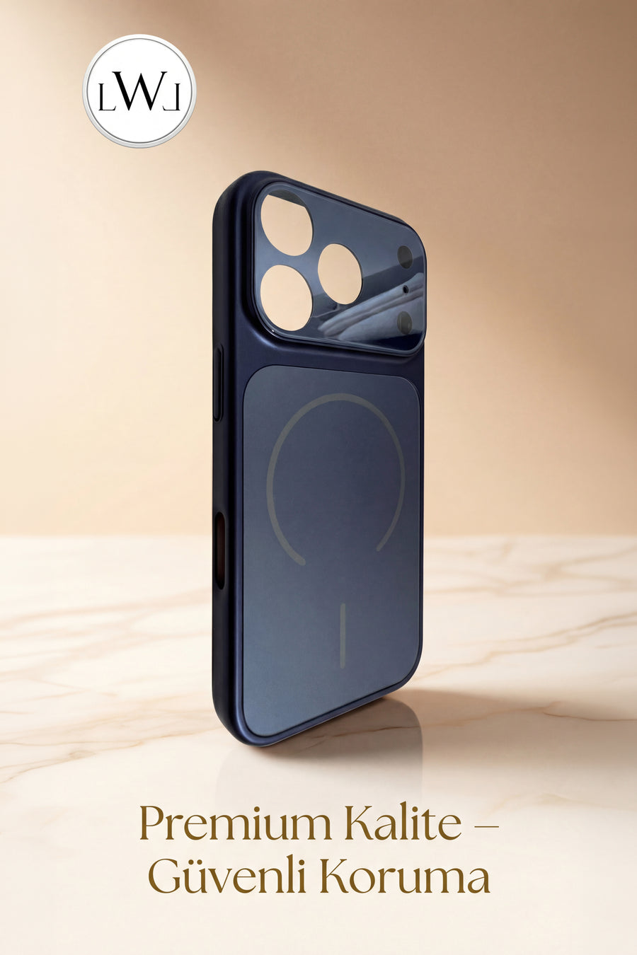 iPhone 17  Pro Uyumlu MagSafe Destekli Metalik Lüks Telefon Kılıfı