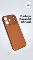 iPhone 17 Uyumlu MagSafe Destekli Metalik  Lüks Telefon Kılıfı