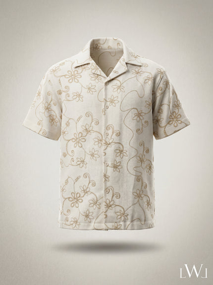 SHORT SLEEVE EMBROIDERY DETAILED SHIRT