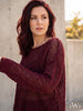 File Örgü Detaylı Modern Triko Bluz Bordo